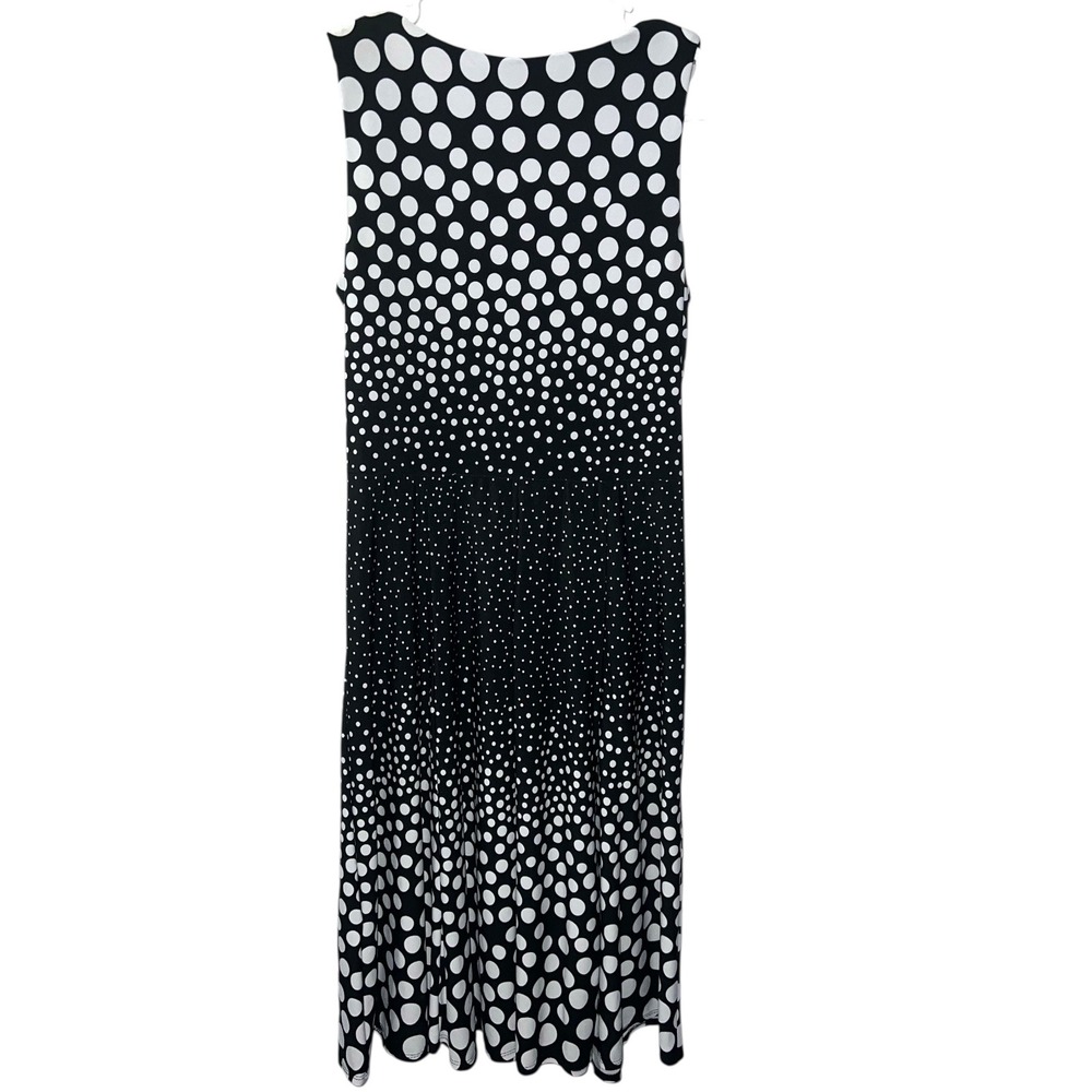 Black White Polka Dot Midi Dress Retro Mod Pin Up Women's Size 10 Medium Y2K - Picture 5 of 9